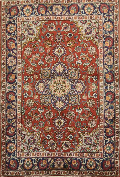 Wool Floral Persian Tabriz Rug 3x5