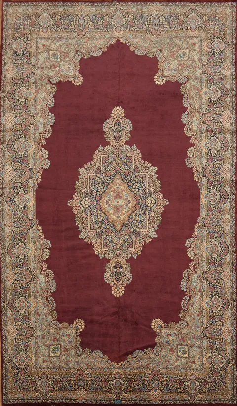 Palace Size Top Quality Kerman Persian Large Wool Rug 10x17