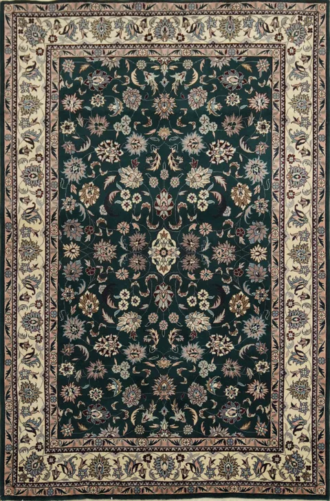 Top Quality All Over Floral Wool Kashan Oriental Rug 4x6