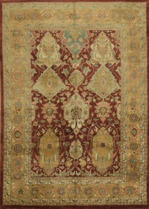 Agra Oriental Large Wool Area Rug 10x14
