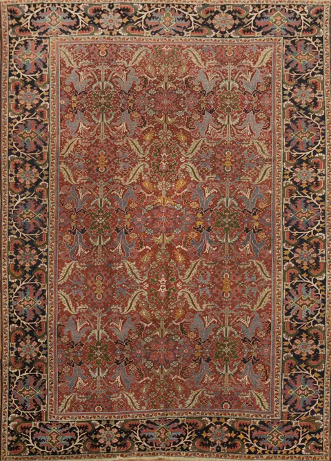 Antique Heriz Serapi Persian Wool Area Rug 9x13