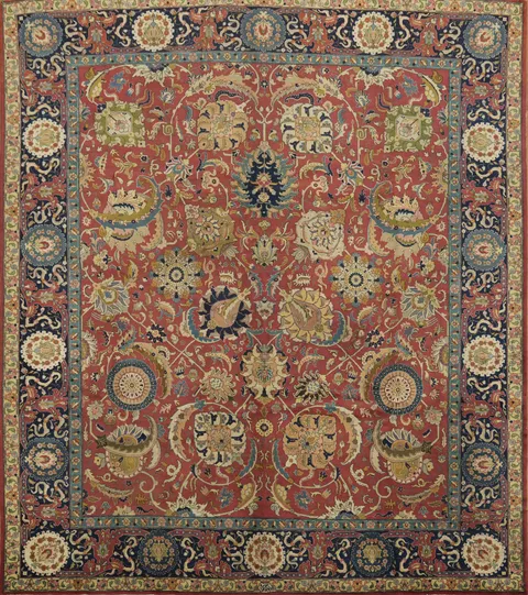 All Over Wool Antique Tabriz Persian Large Rug 11x13