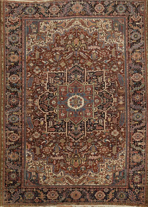 Geometric Wool Heriz Persian Area Rug 8x12