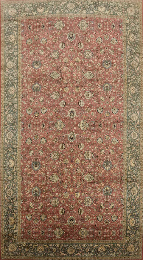 Over Size Vegetable Dye Wool Tabriz Persian Large Rug 14x26