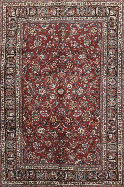 Wool Mashad Persian Area Rug 6x10
