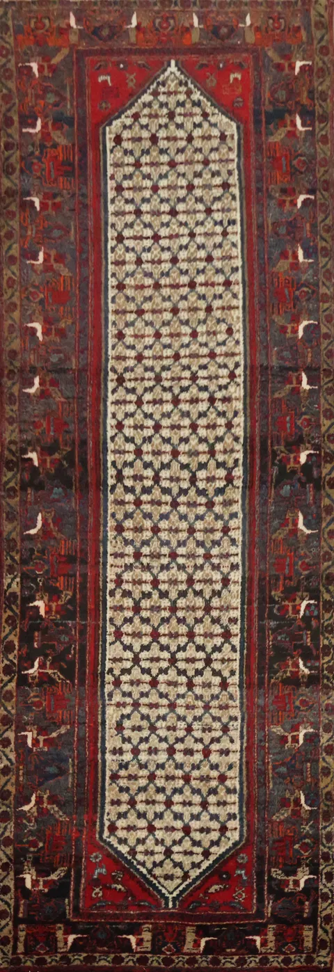 Hamedan Persian Runner Wool Rug 3x10