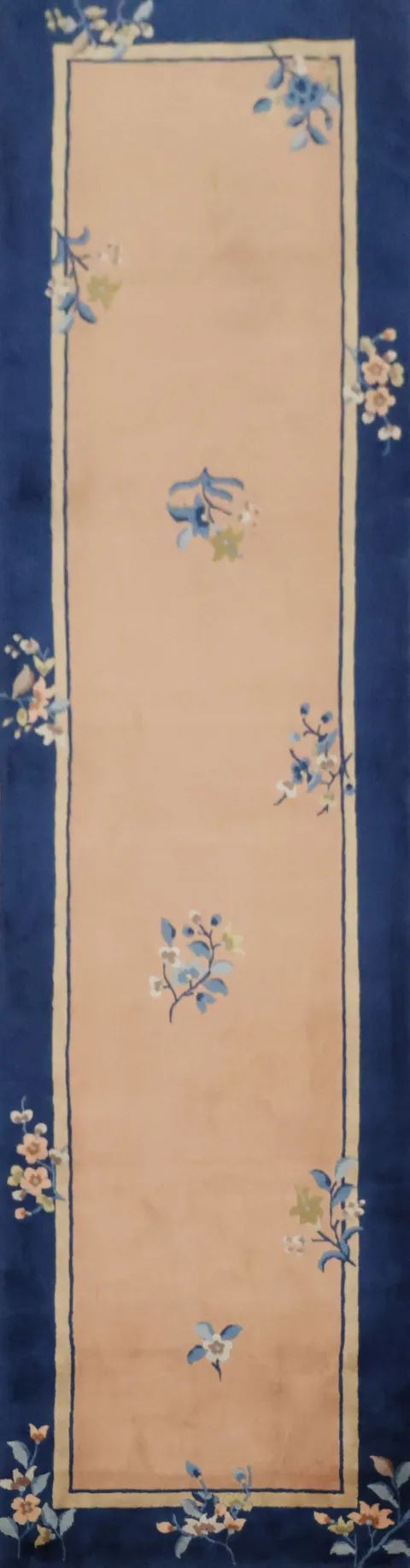 Art Deco Chinese Wool Runner Rug 3x11