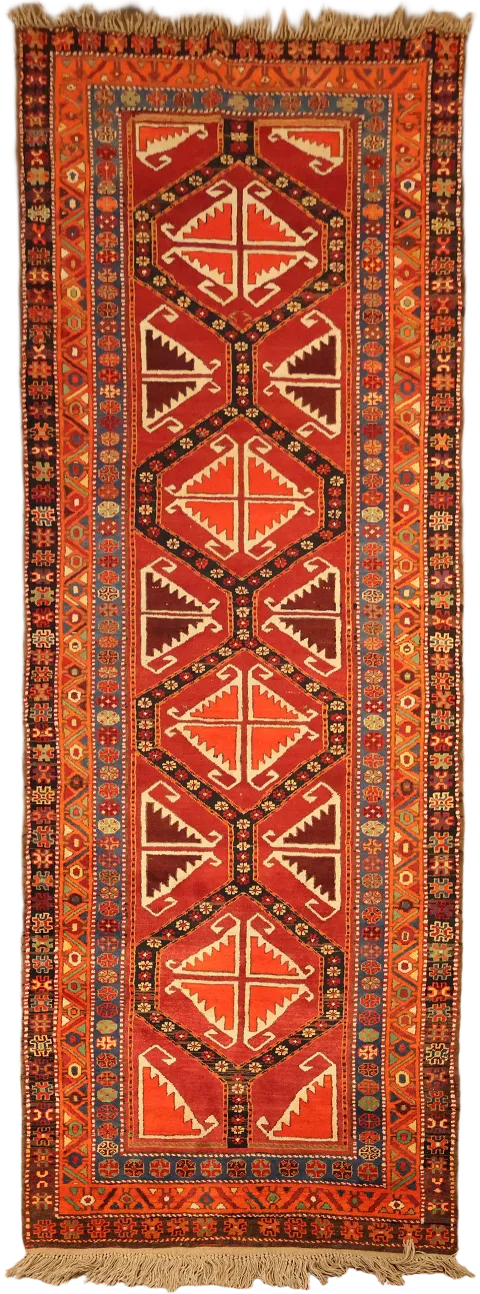 Anatolian Turkish Runner Wool Rug 4x12
