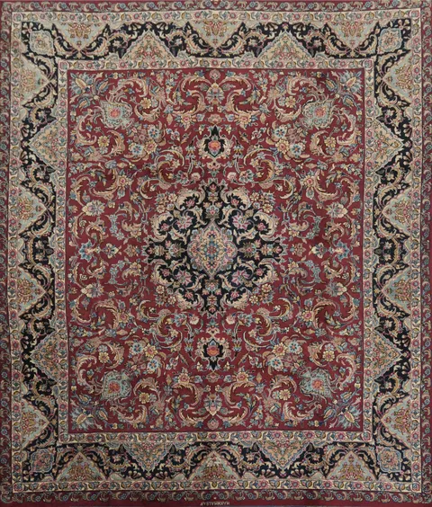Kashan Persian Area Wool Signed Rug 10x12