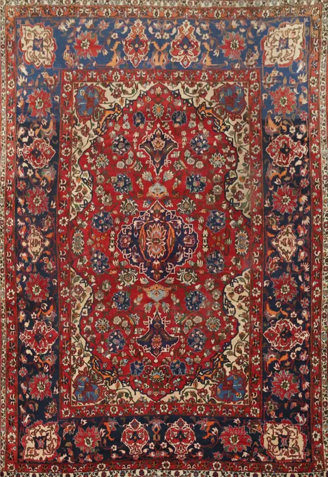Bakhtiari Persian Area Floral Wool Rug 9x12