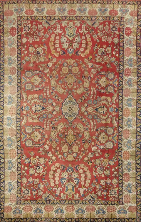 All Over Floral Wool Tabriz Persian Area Rug 7x10