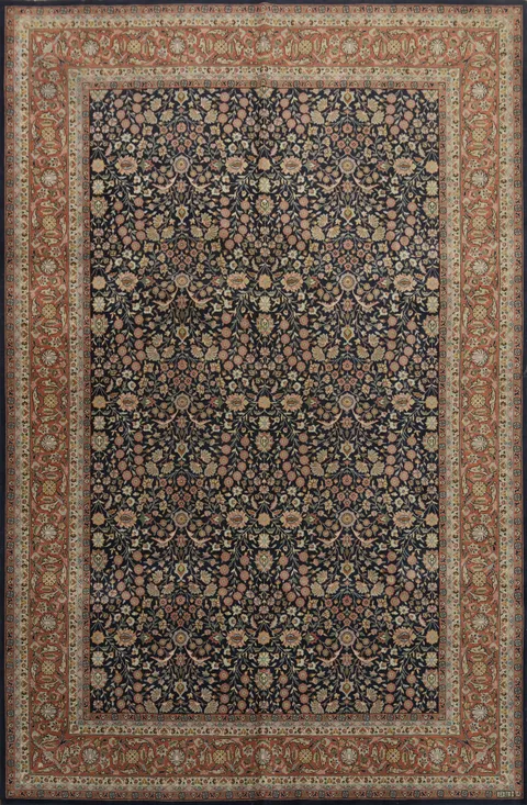 Top Quality Wool Blue Hereke Turkish Area Rug 7x10