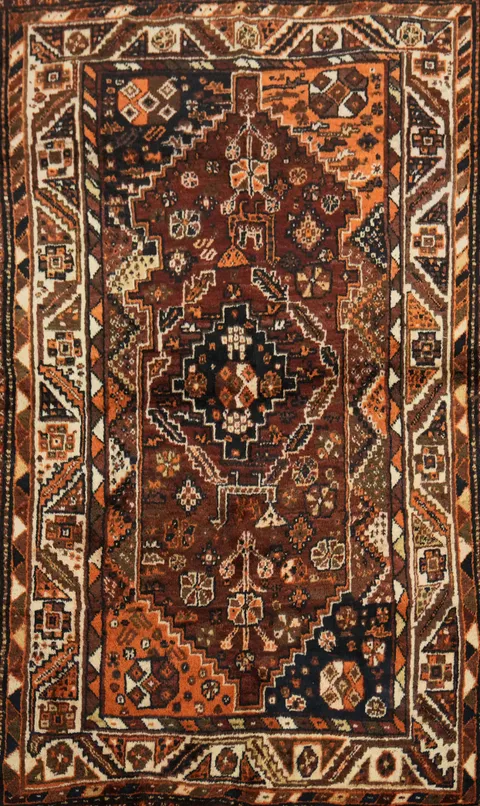 Tribal Wool Qashqai Persian Rug 4x6