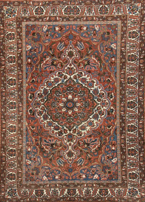 Decorative Medallion Bakhtiari Persian Area Rug 8x11