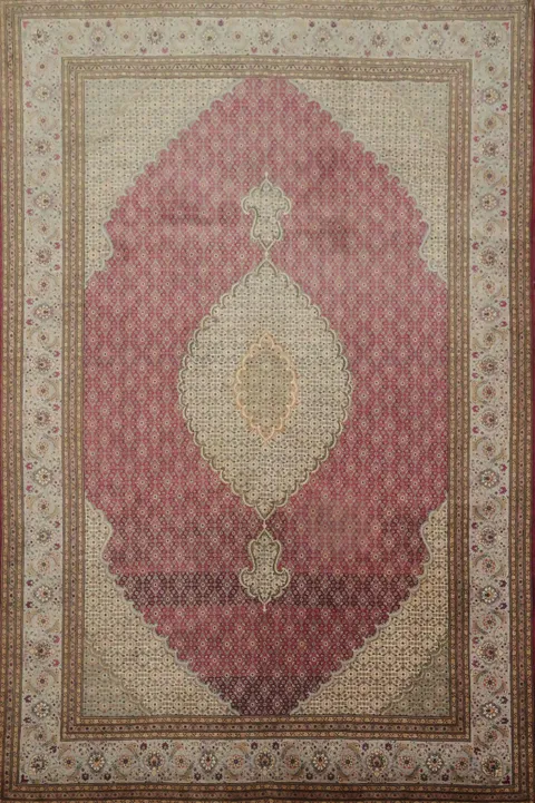 Geometric Wool Tabriz Mahi Persian Area Rug 7x10