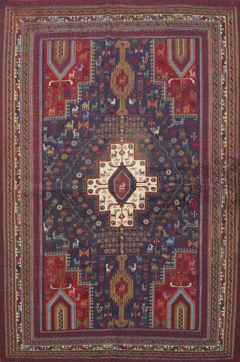 Flat Weave Wool Sumak Persian Rug 5x7