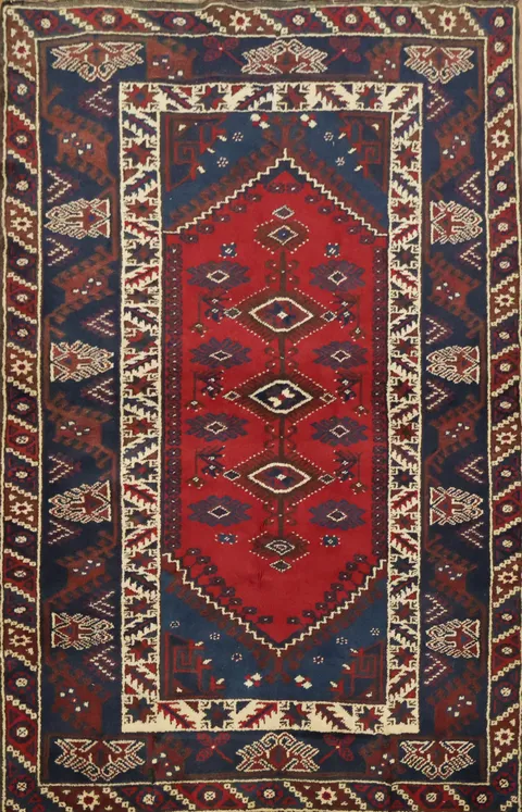 Geometric Wool Anatolian Oriental Rug 4x6