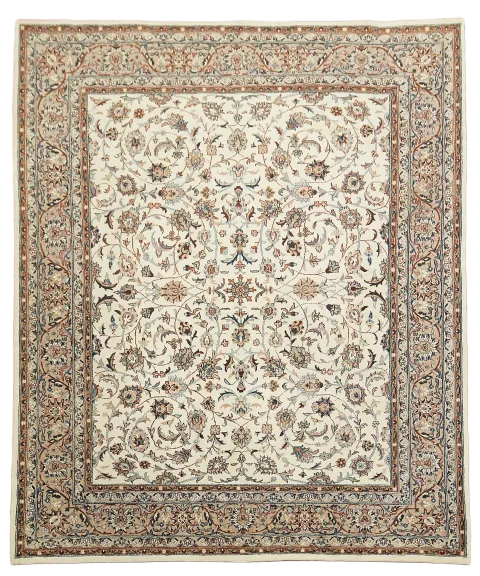 Elegant Persian-style Traditional Floral Ivory Area Rug 8x10 ft