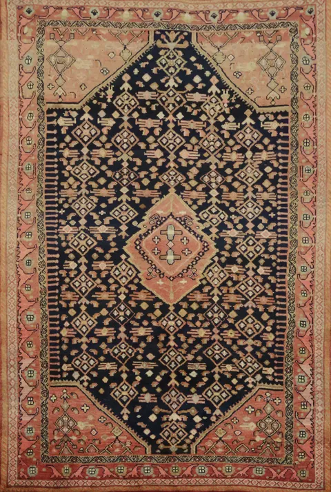 Geometric Wool Hamedan Persian Area Rug 6x9