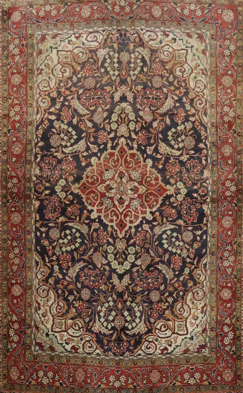 Floral Wool Zanjan Persian Rug 4x7
