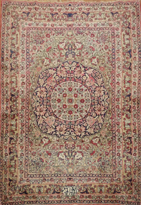 Antique Kerman Ravar Persian Rug 4x6
