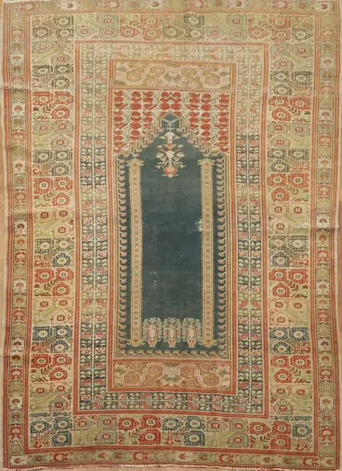 Antique Wool Anatolian Turkish Rug 4x6