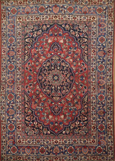 Wool Floral Bakhtiari Persian Rug 5x6