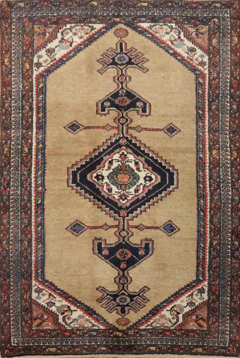Geometric Wool Malayer Persian Rug 4x7