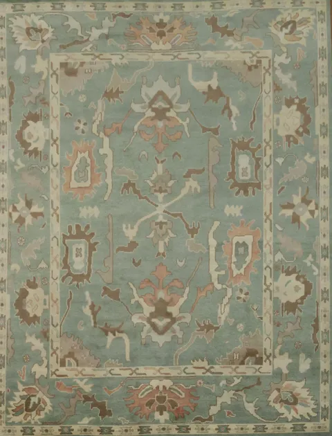Traditional Oushak Hand Made Wool Living Room Rug 9x12