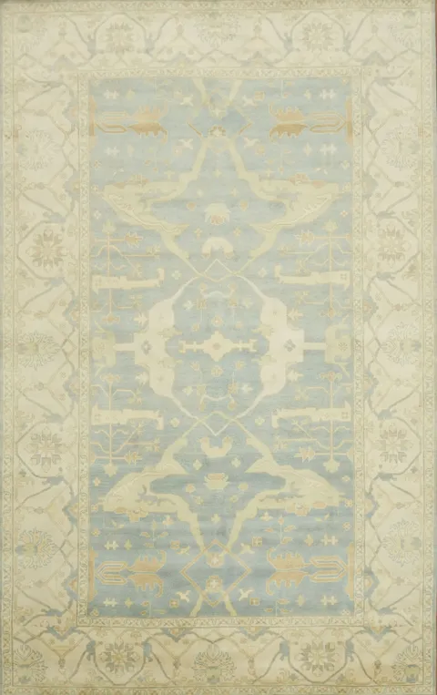 10x16 Light Blue Oushak Rug - Authentic Hand-Knotted Traditional Wool Rug