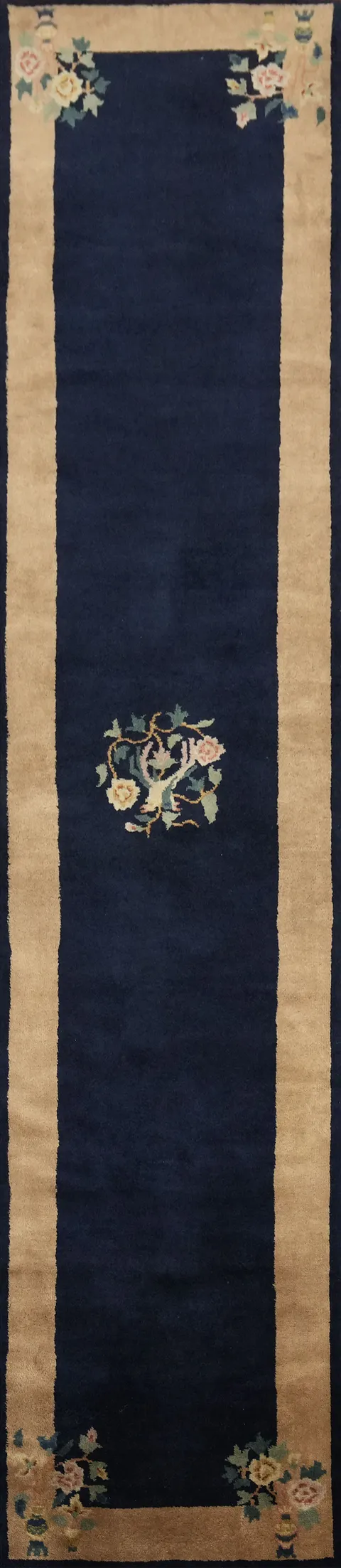 Art Deco Chinese Runner Wool Rug 2x11