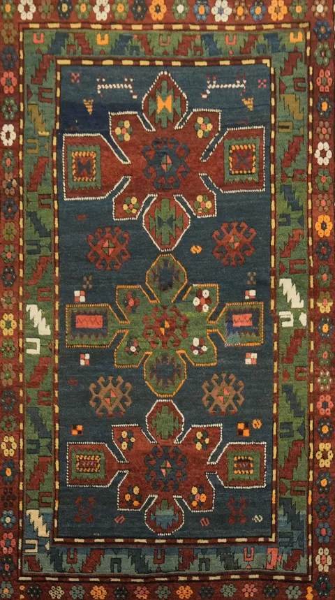 Kazak Oriental Geometric Wool Rug 4x8