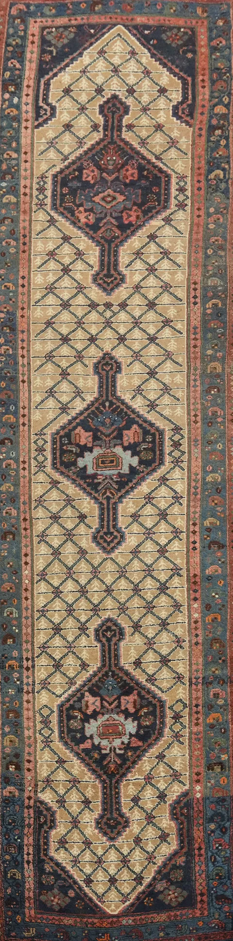 Palace Size Wool Malayer Persian Runner Rug 4x14