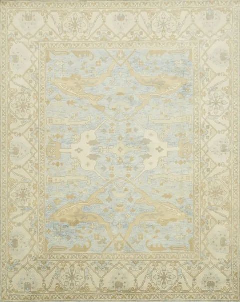 Light Blue Traditional Oushak Hand Made Area Rug 8x10
