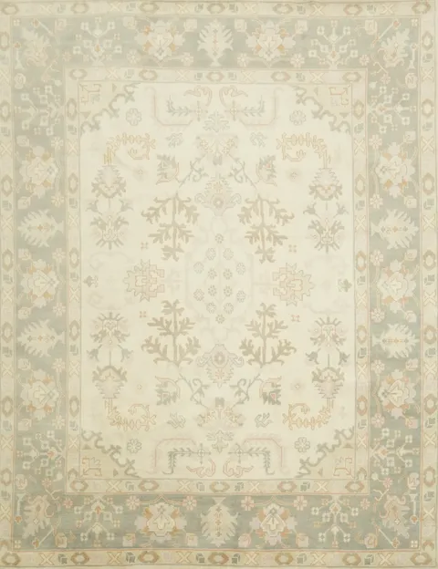 Neutral Tones All-Over Oushak Vintage-inspired Area Rug
