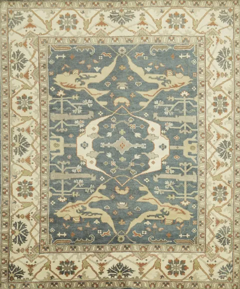 Denim Blue Traditional Oushak Hand Made Area Rug 8x10