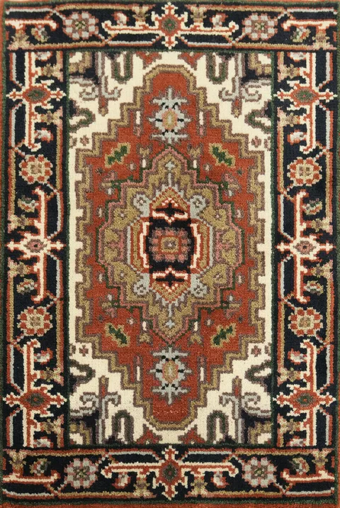 Classic Hand-knotted Geometric Rug 2x3