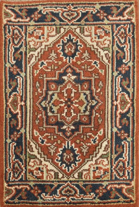 Ornate Oriental Rug with Bold Geometric and Floral Motifs 2x3
