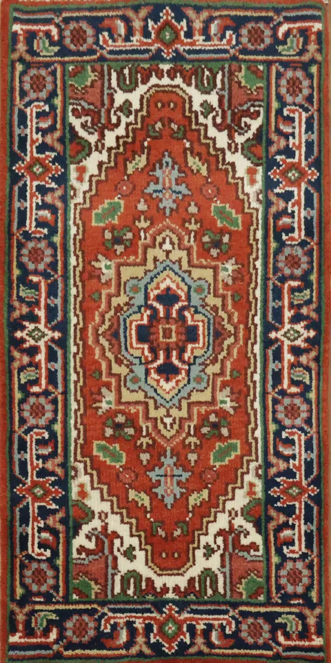2x4 ft Persian-inspired rug with rich, intricate patterns and vibrant hues