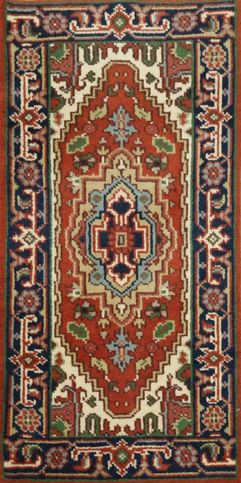 Traditional Medallion Pattern Rug with Vibrant Color Palette 2x4 ft