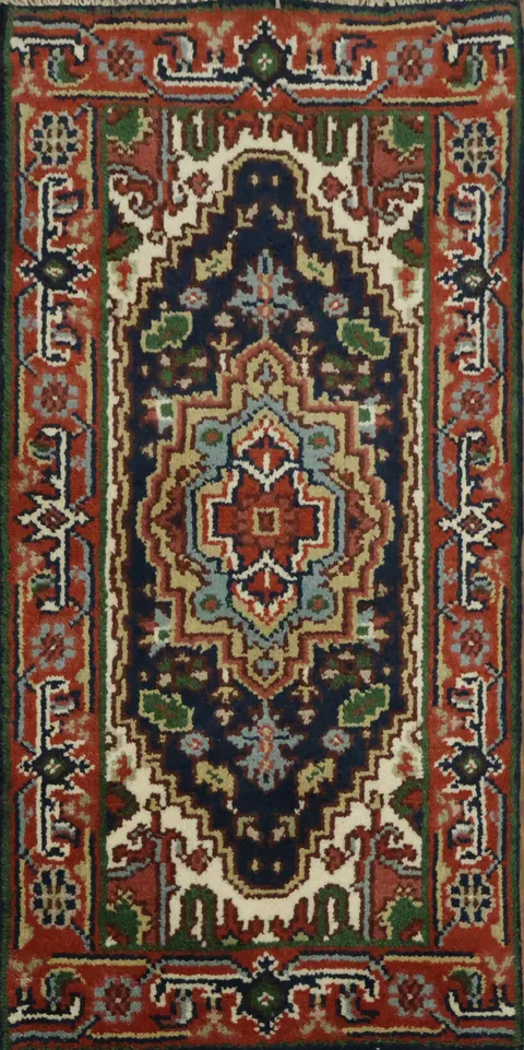 Traditional Geometric Wool Rug 2x4