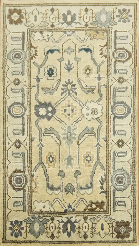 Traditional Oushak Hand Made Rug 3x5 ft
