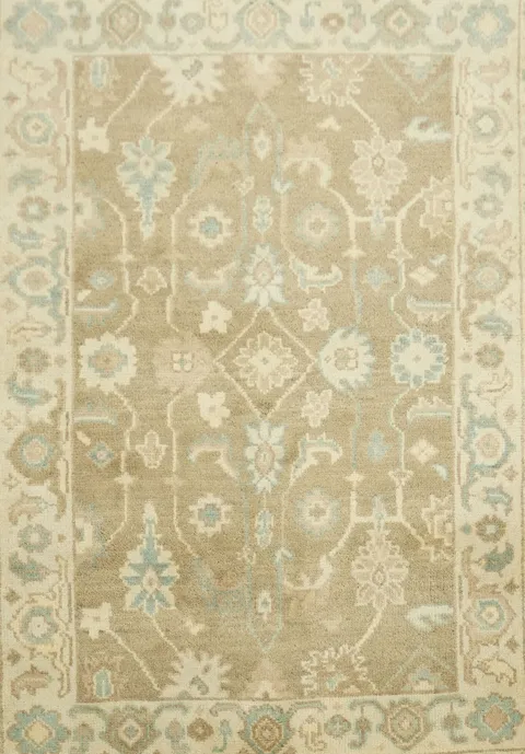 Classic Style Beige Rug with Floral Motif 4x6