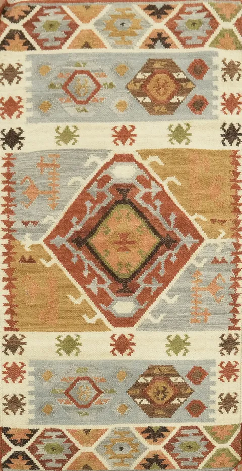 Southwestern-Inspired Rug with Vibrant Multi-Color Design 3x5