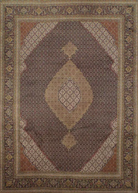 Fine Wool Blue Tabriz Persian Area Rug 8x12