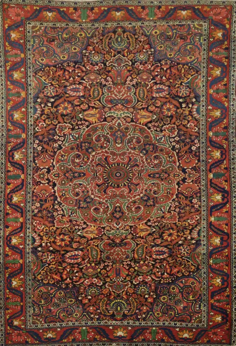 Vegetable Dye Wool Bakhtiari Persian Area Rug 7x10