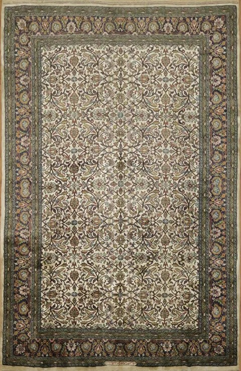 Fine Silk And Wool Tabriz Persian Area Rug 6x9
