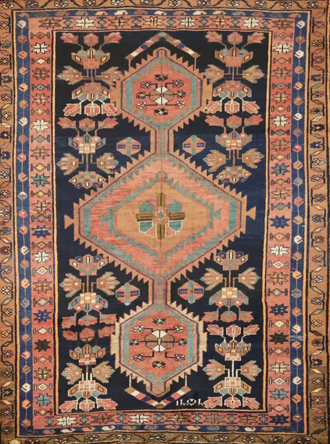 Wool Tribal Blue Lori Persian Area Rug 7x10