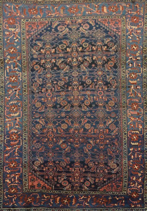 Blue Trible Wool Malayer Persian Area Rug 6x9
