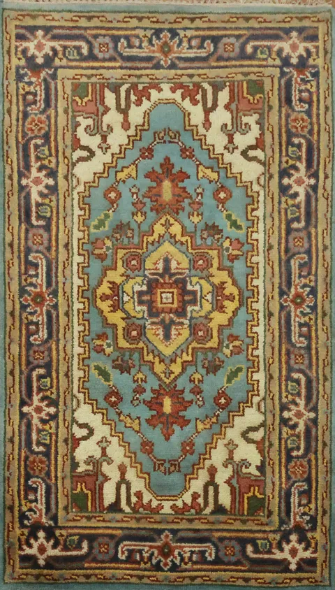 Elegant Handwoven Oriental Rug with Intricate Medallion Design 3x5